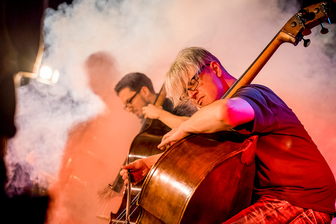 Mit seinen Bassmonsters serviert Claus Freudenstein rund um den Globus ein brodelndes Gemisch aus instrumentaler Virtuosität, kammermusikalischer Finesse und treibenden Rhythmen. Foto: Jano Lisboa